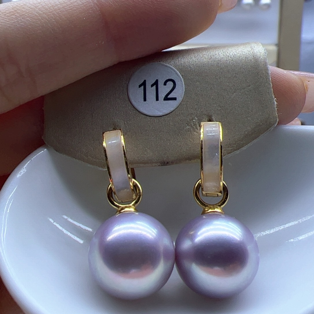 淡水珍珠耳饰银S925镶嵌