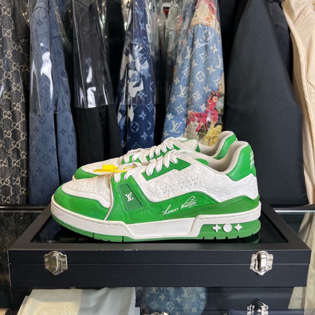 99新 LouisVuitton/路易威登 trainer白绿压纹板鞋/40码/原盒