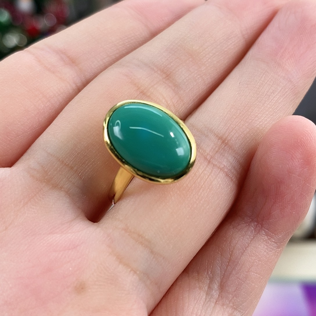 绿松石银S925镀金镶嵌珠宝奇石