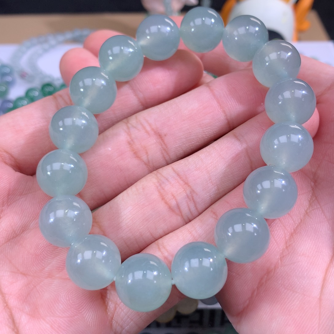 翡翠手链未镶嵌卡13.5m m