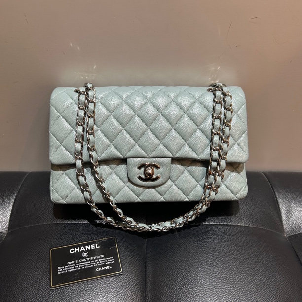 95新 Chanel/香奈儿 Chanel香奈儿荔枝牛cf中号 30开 有卡