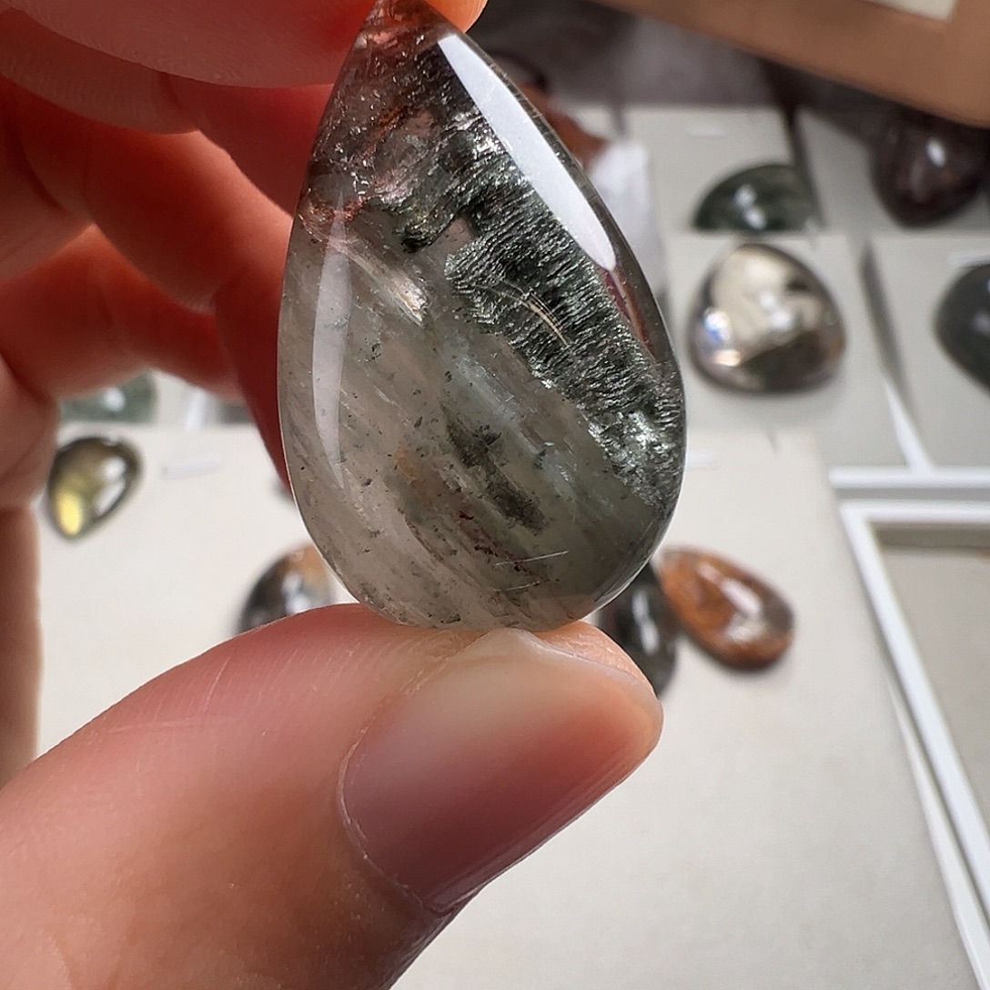 兰***师银S925镶嵌颈饰水晶天然幽灵水晶