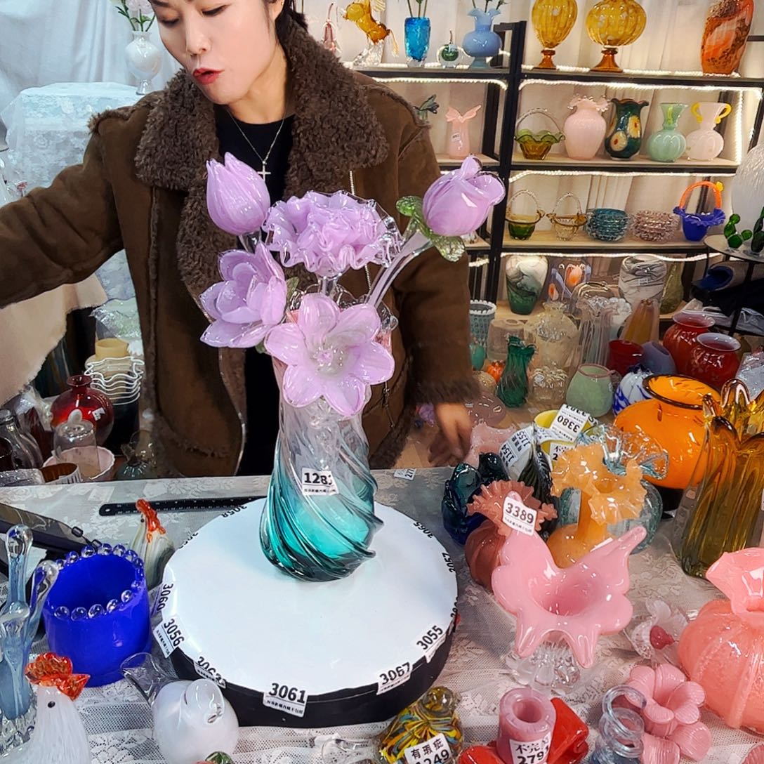 5花1瓶家悦美居琉璃摆件