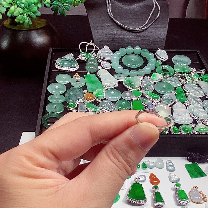 翡翠戒指银S925镶嵌