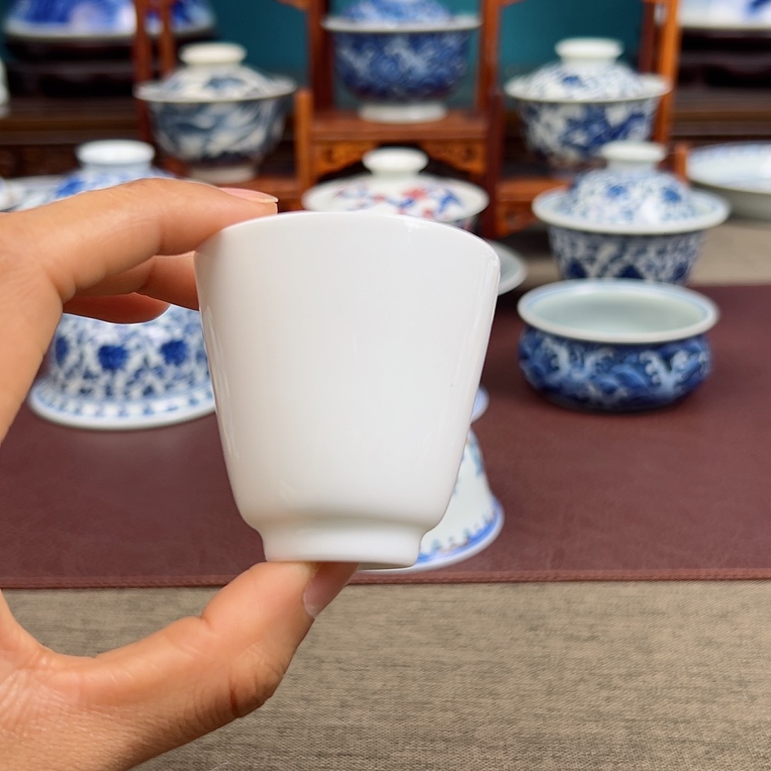 摆件景德镇玉泥闻香杯