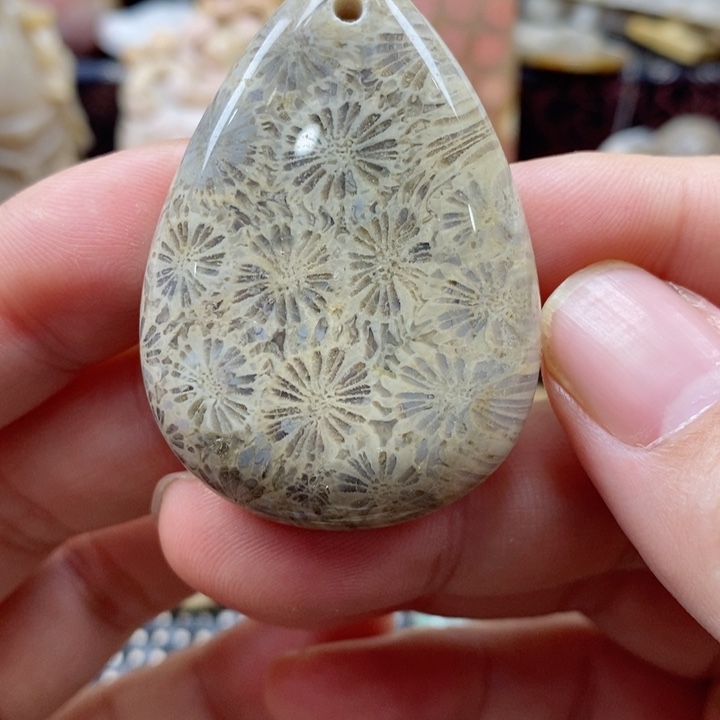硅化珊瑚（珊瑚玉）颈饰未镶嵌