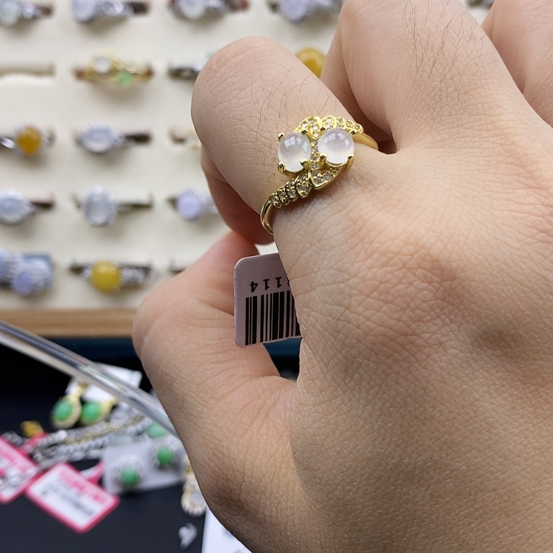 翡翠银S925镶嵌戒指