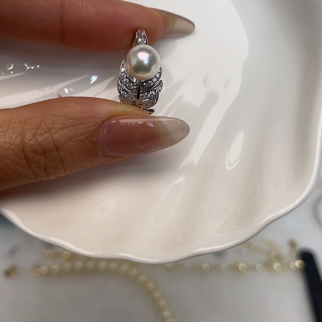 戒指银S925镶嵌海水珍珠