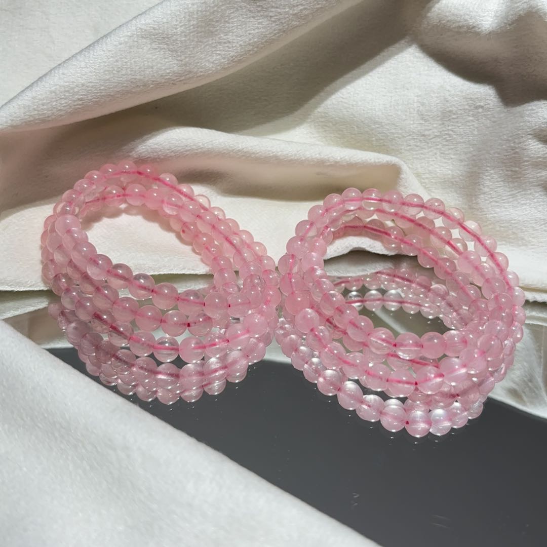 【星浩珠宝】粉水晶多圈手串5-2T41K44【多样性发一件】6mm