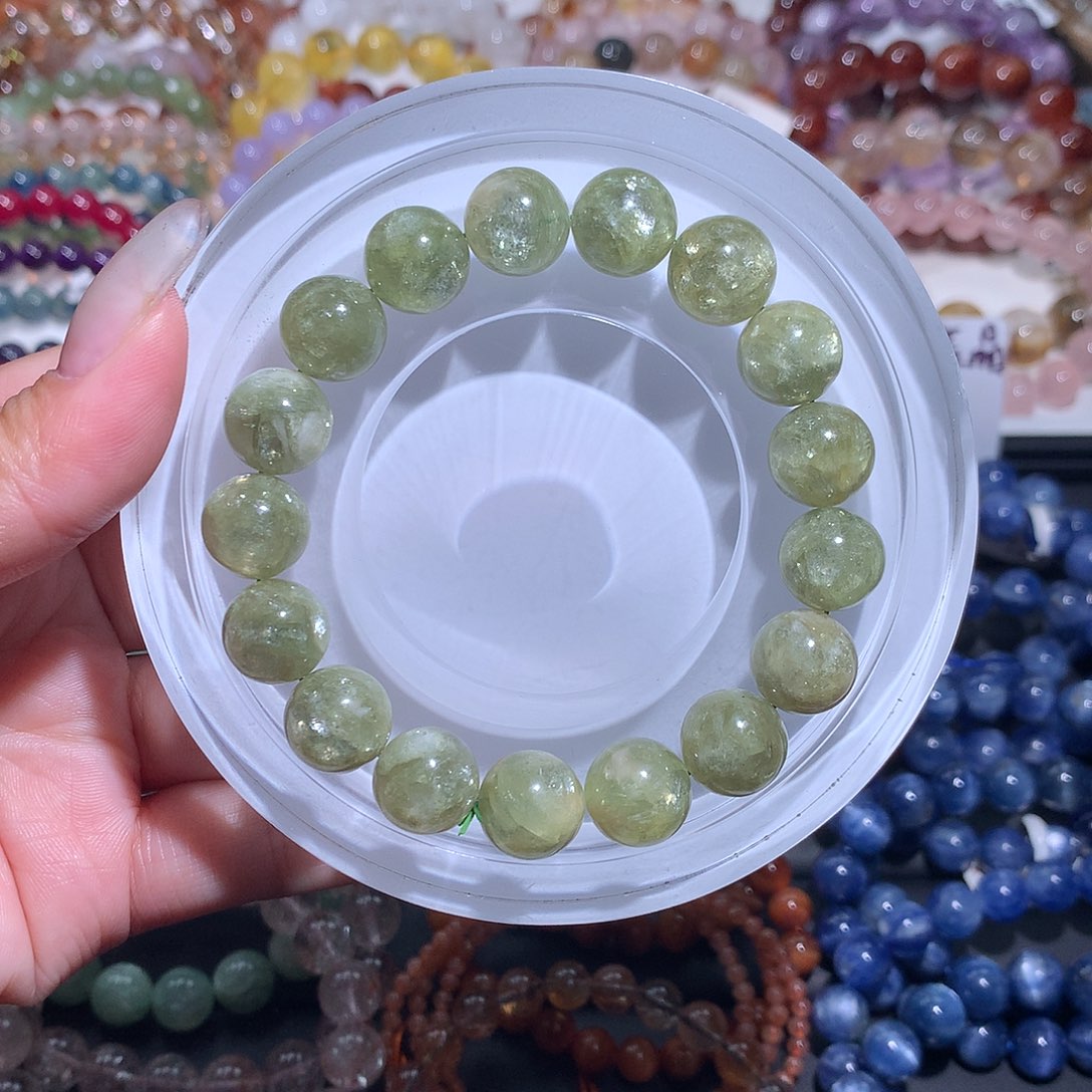 未镶嵌手链水晶翠绿祖母晶12咪