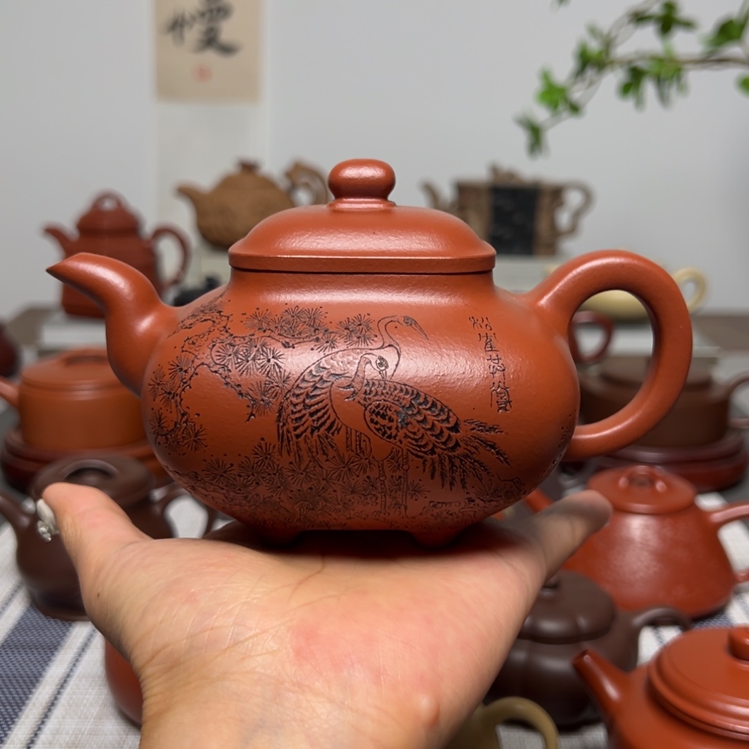 茶壶紫砂320cc全手工传炉