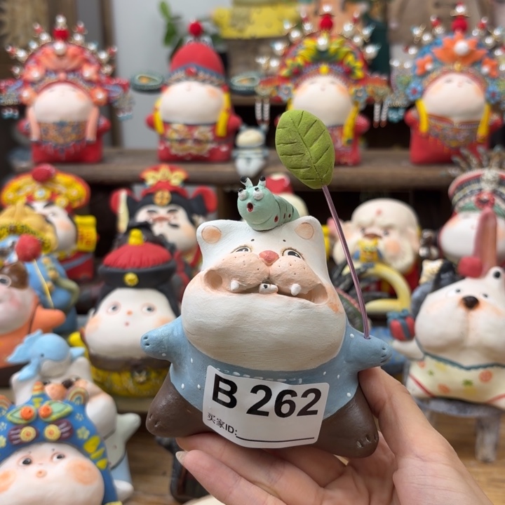 @***）摆件手捏陶艺摆件