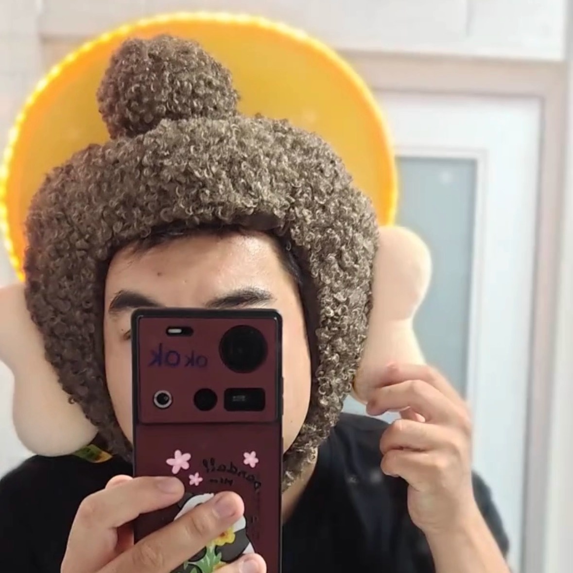 创意佛头帽子山西大同可爱文创周边佛光普照发光造型头套如来佛祖