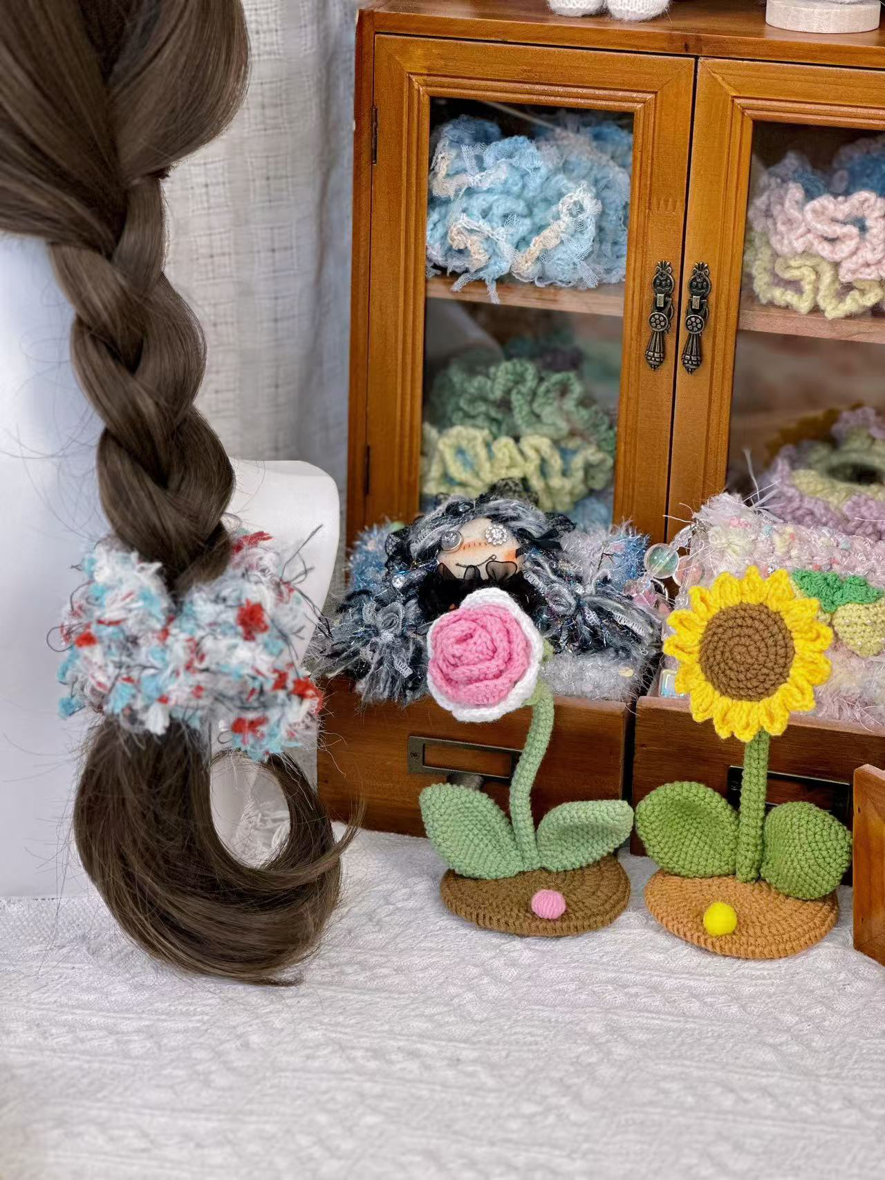 sweet芷恬手作纯手工编织混线发圈