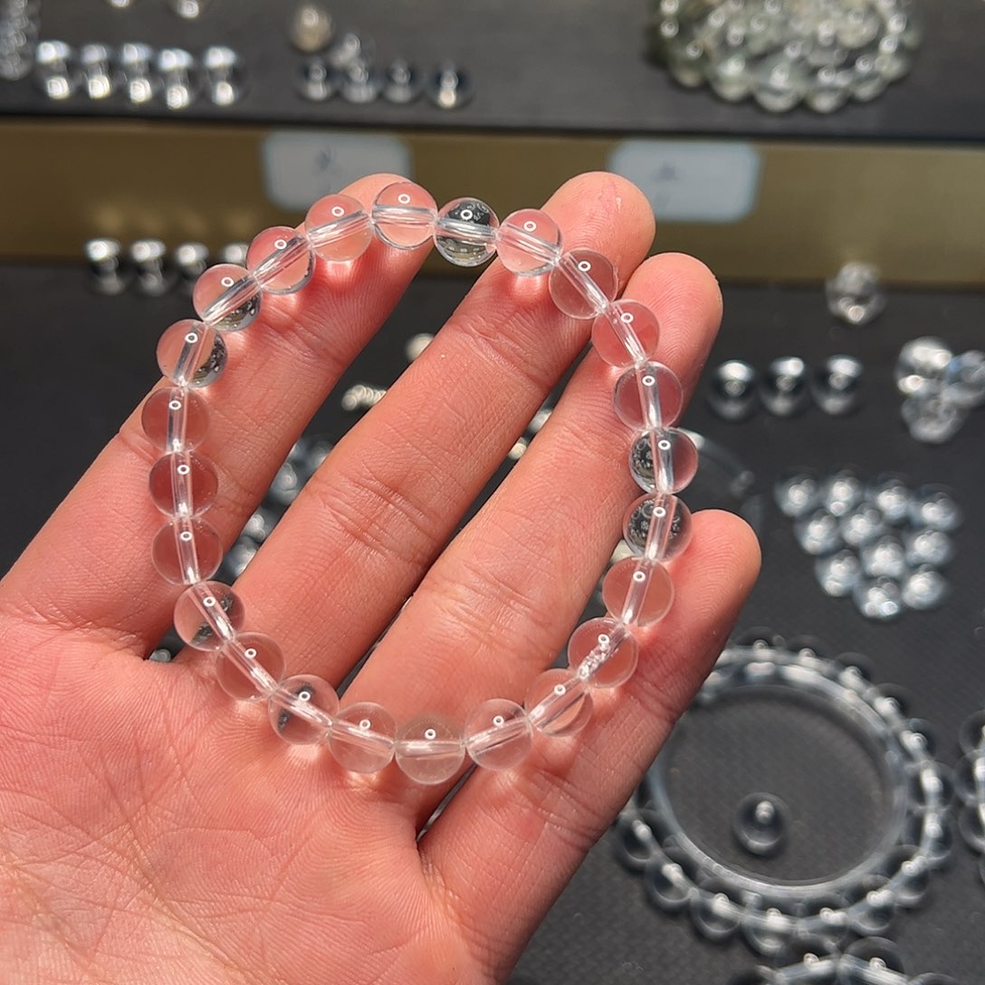 水晶手链未镶嵌?****?白水晶6mm全净体圆珠手链