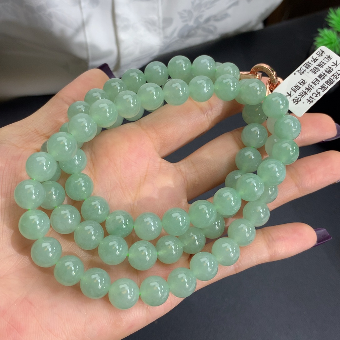 未镶嵌手链翡翠卡9胶润晴绿项链