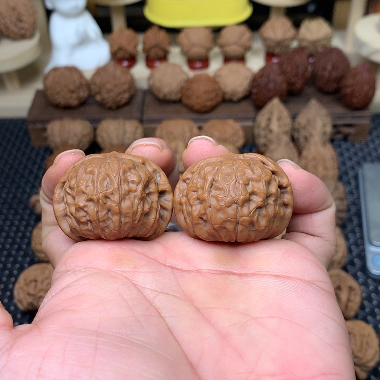 【闪购商品】文玩核桃把件全品石门元宝40.5文玩核桃