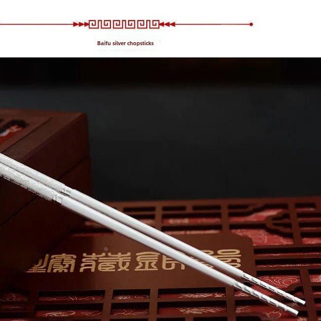 999纯银碗筷三件套银饭碗家用银餐具银筷子认干亲满月周岁送礼品