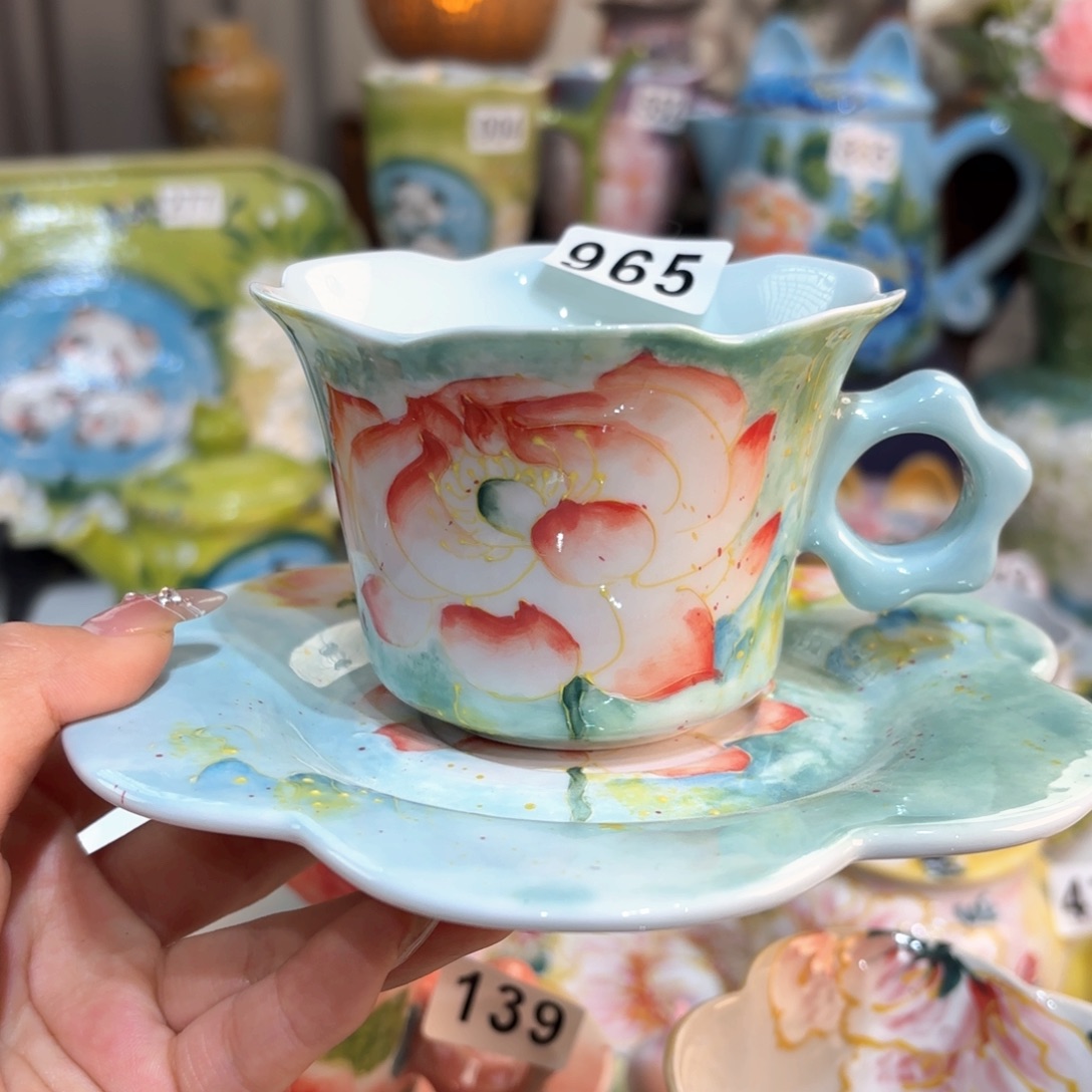 嘟***ﾟ景德镇手绘高温釉下彩陶瓷茶具