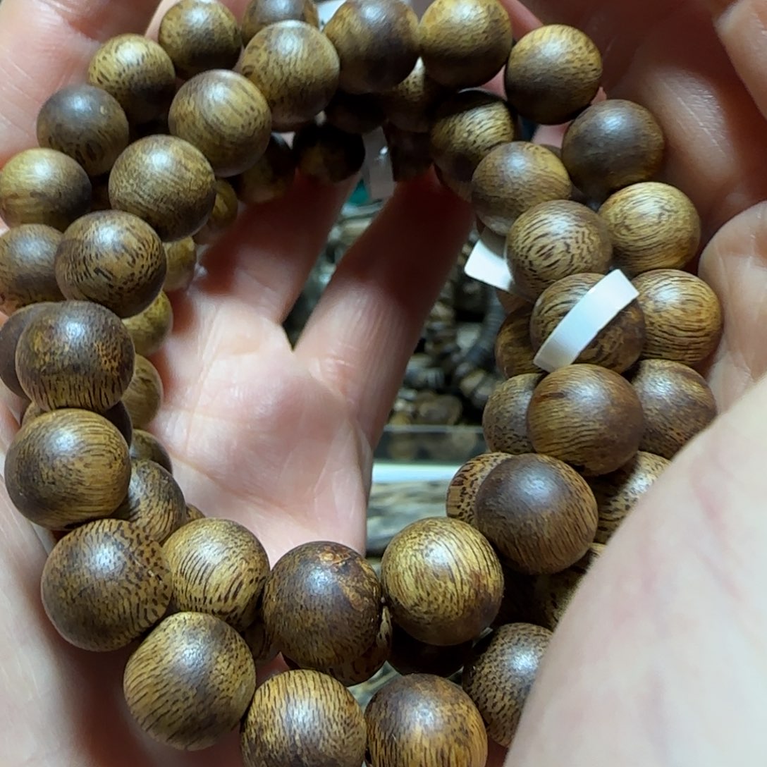 沉香手串绿棋楠沉香圆珠单圈7克+多样性发一条