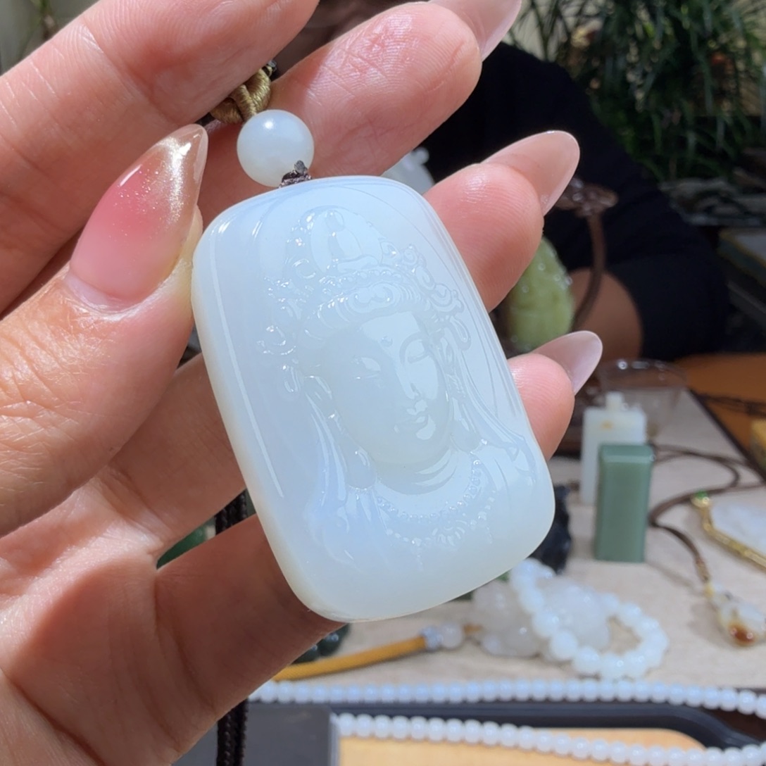 和田玉挂件未镶嵌小**满