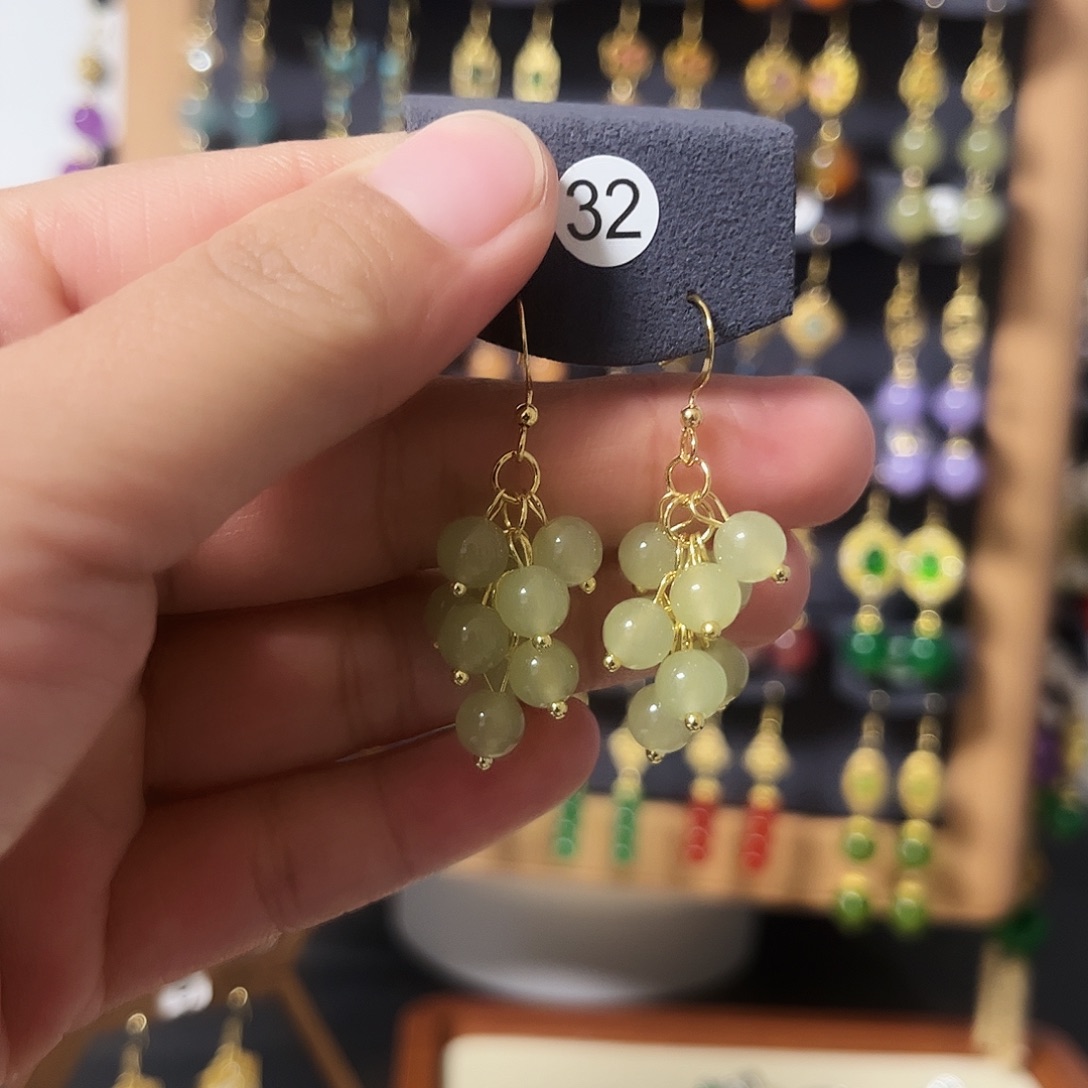 锆石纯铜925银耳饰