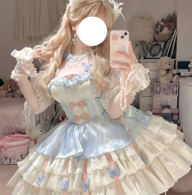爱神之约lolita夏季公主裙吊带短裙蓬蓬裙甜美连衣裙