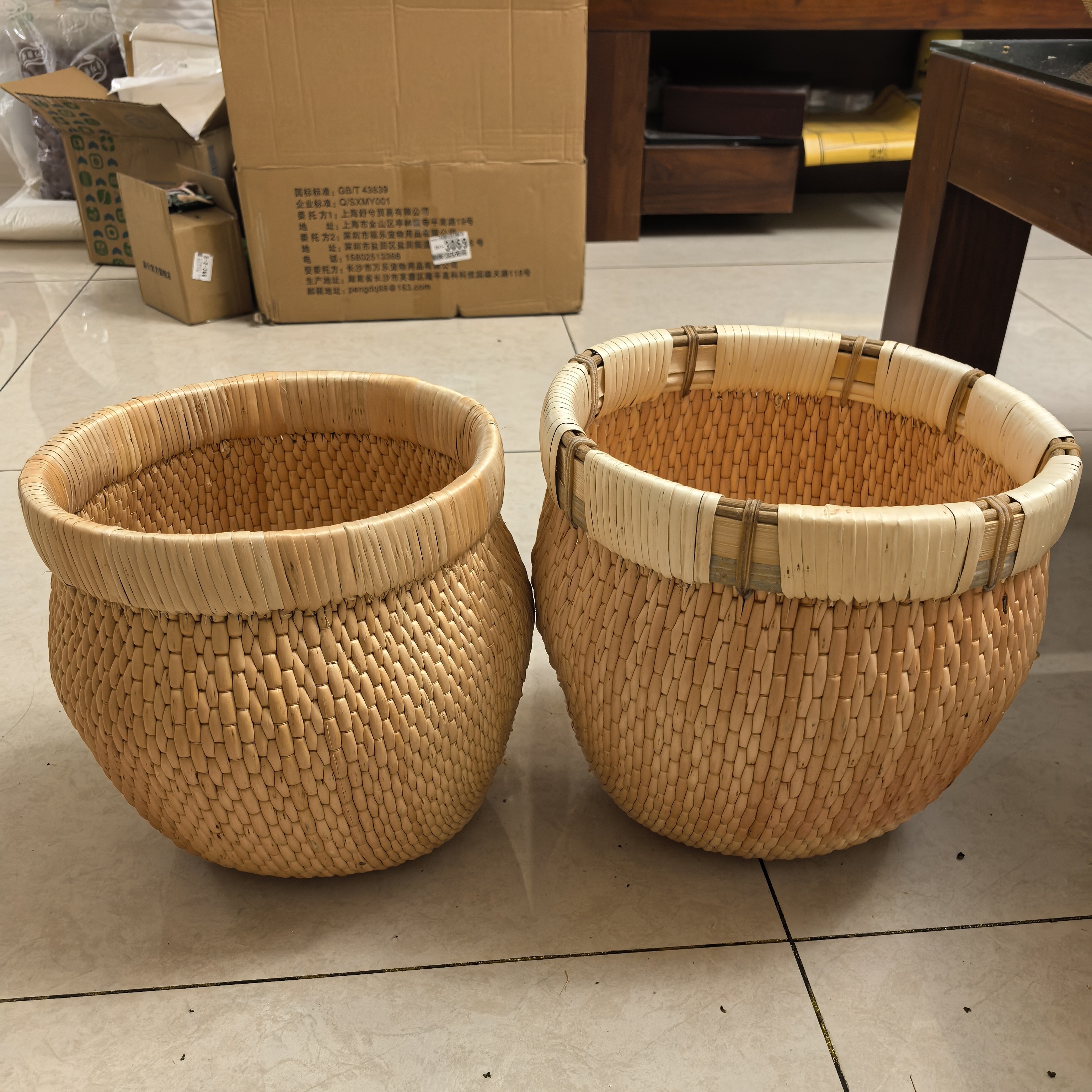 传统手工艺品柳编大升斗柳编收纳筐米筐斗容器结婚嫁娶影视道具