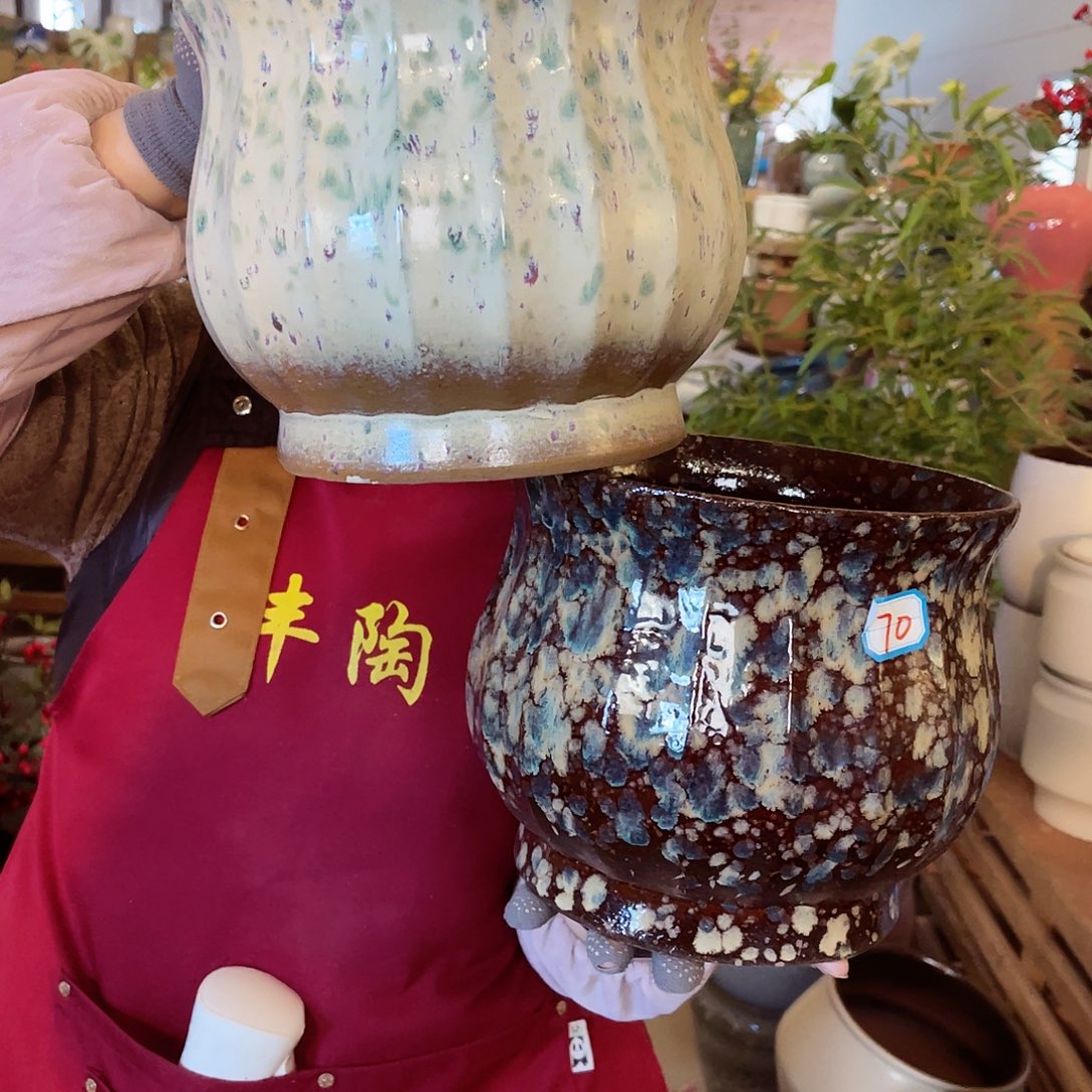 紫砂花盆高度19口径20