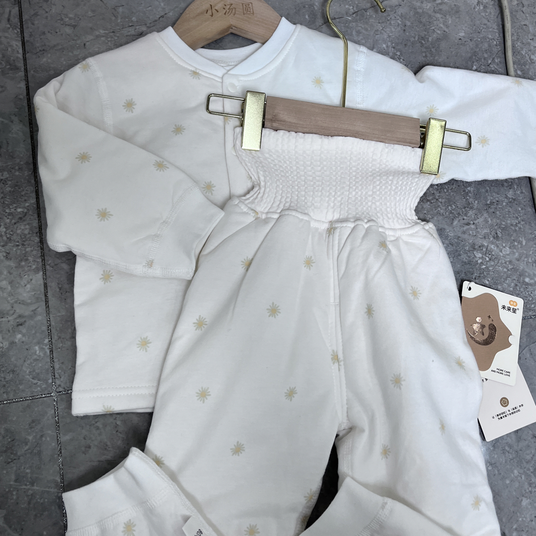 40g薄棉分体套未来星纯棉男女宝对开套装