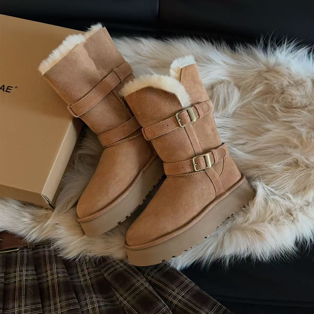 【大骑士】桑坡皮毛一体雪地靴