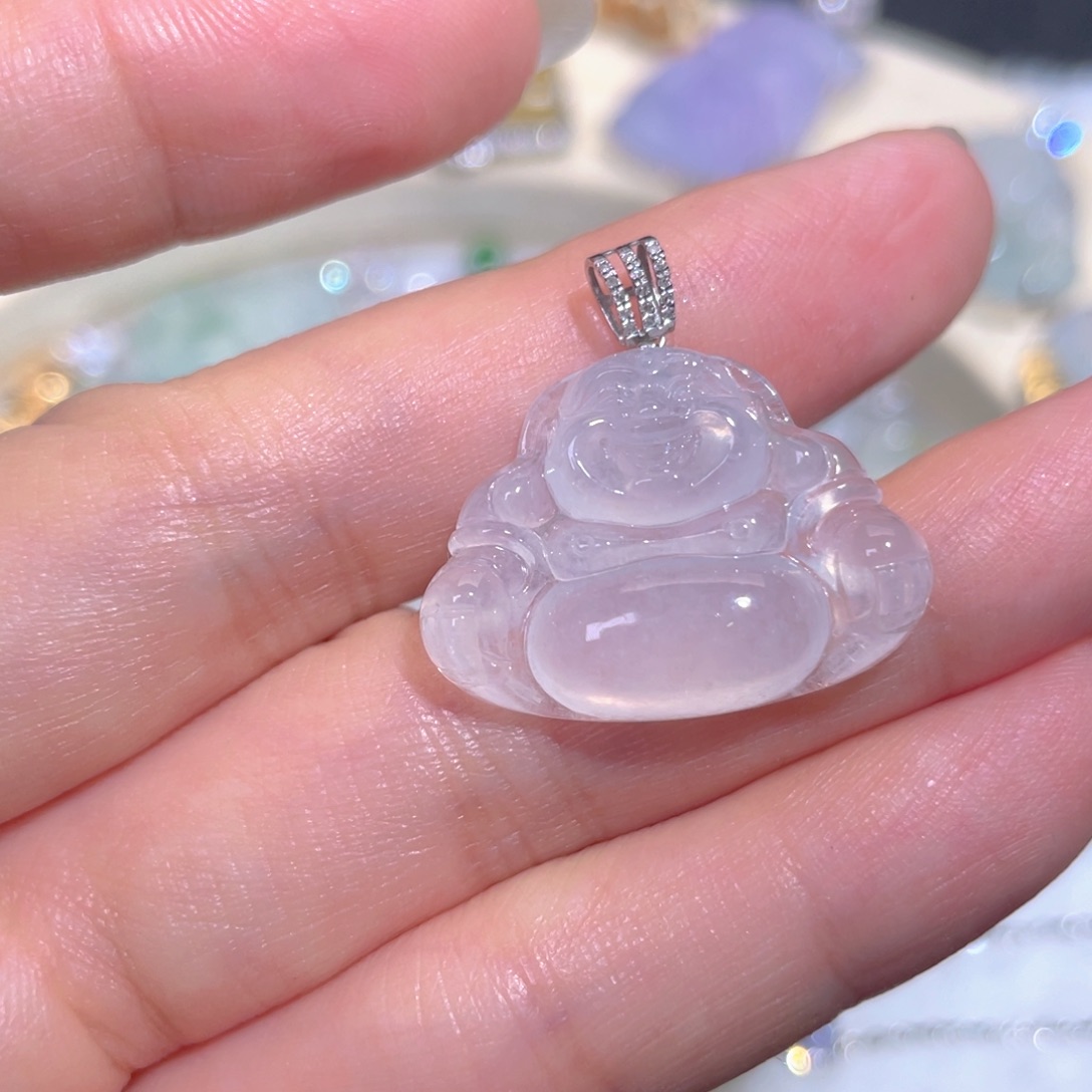 颈饰18K金镶嵌翡翠翡翠