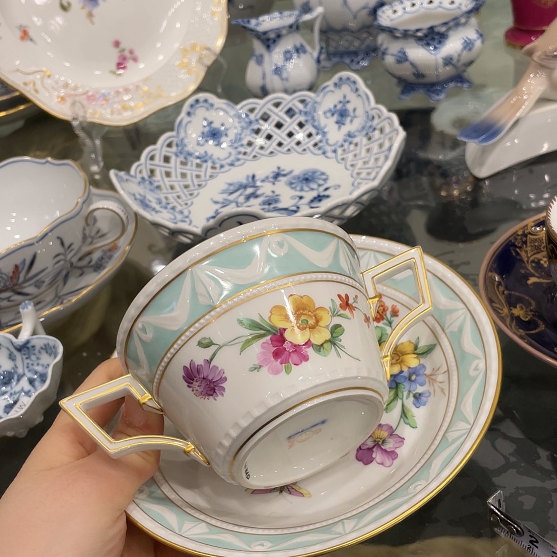 瓷片中古kpm咖啡杯子