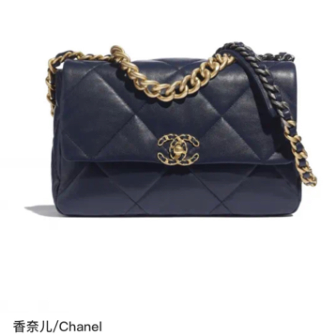 99新 Chanel/香奈儿 Chanel香奈儿19bag黑蓝色 978