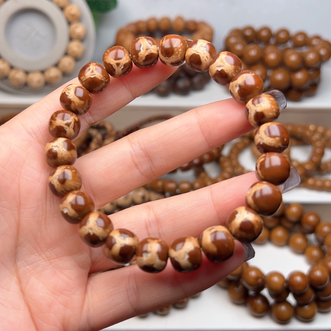 紫金鼠手串旺*景10.8实心花皮老型