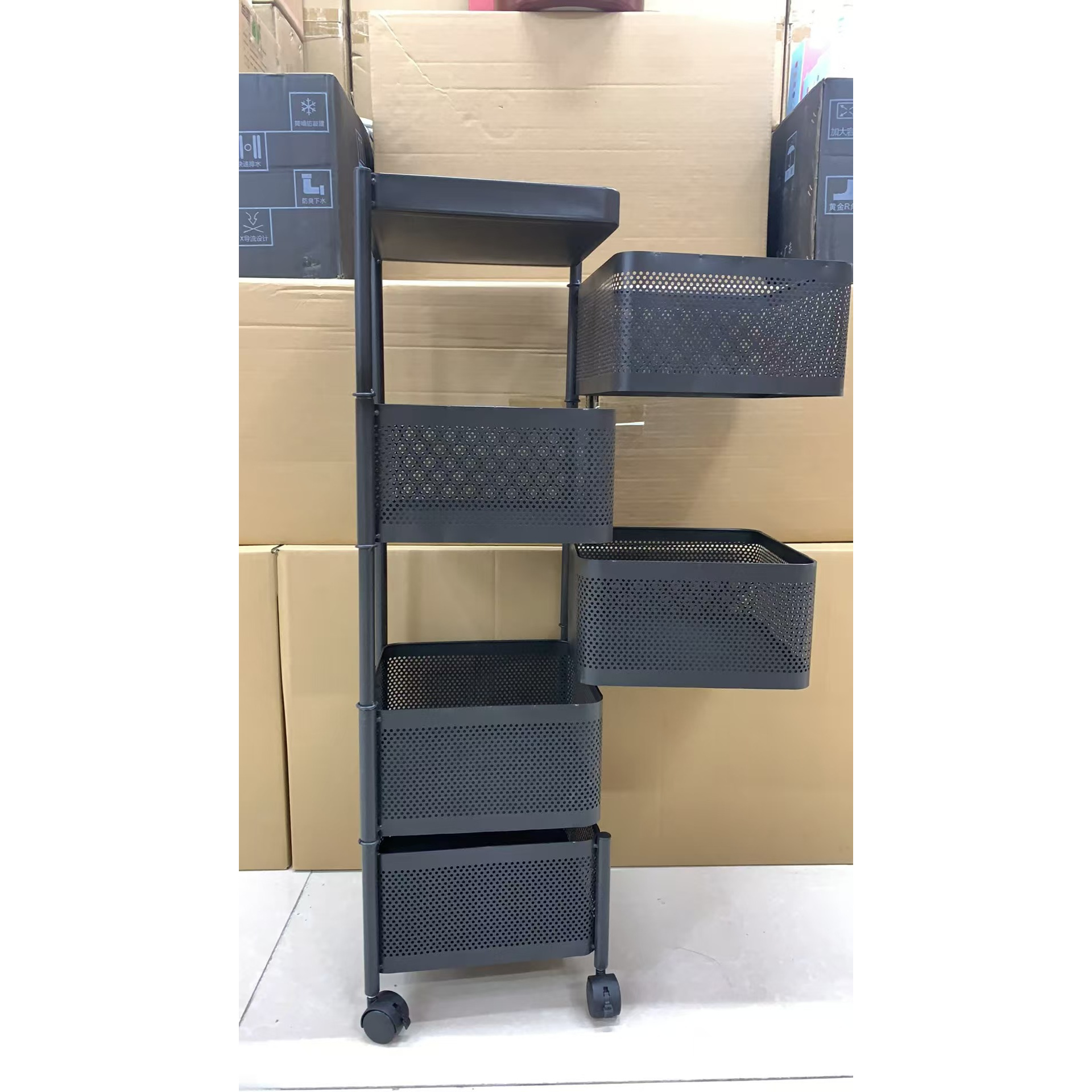 厨房旋转置物架落地家用多功能蔬菜转角架收纳架菜篮置物架 2MG