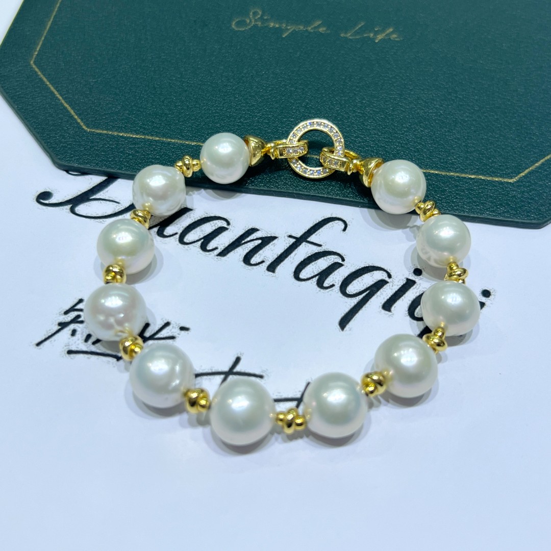 【短发七七】【卡家】淡水有核10-11mm白色珍珠手链