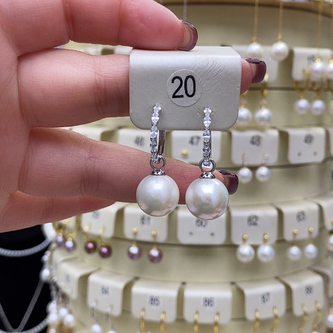 淡水珍珠耳饰银S925镶嵌