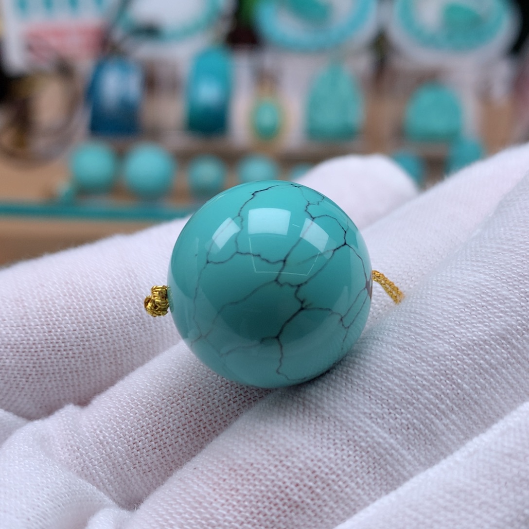 绿松石未镶嵌珠宝奇石直径21mm
