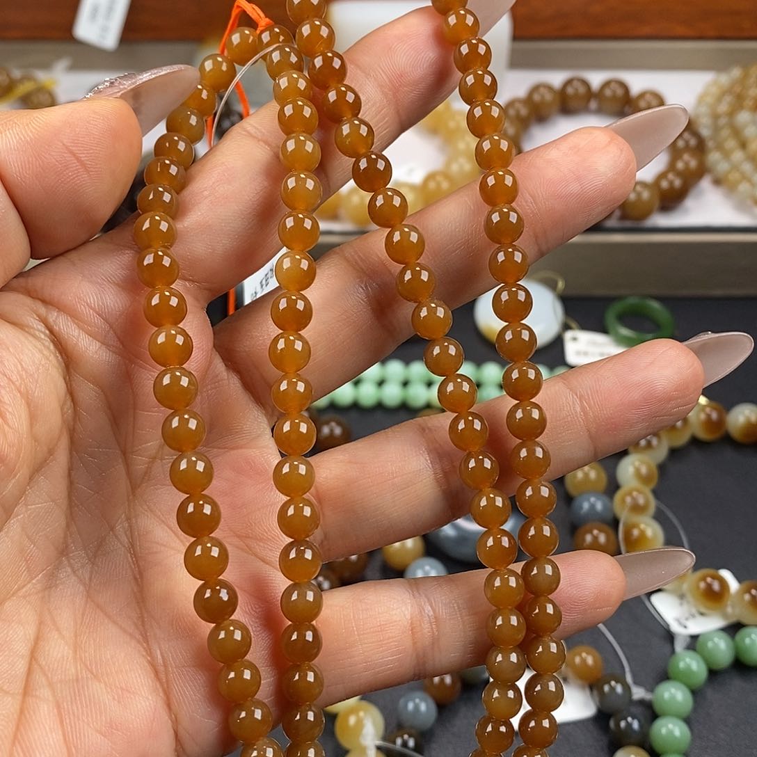 和田玉手串未镶嵌简*