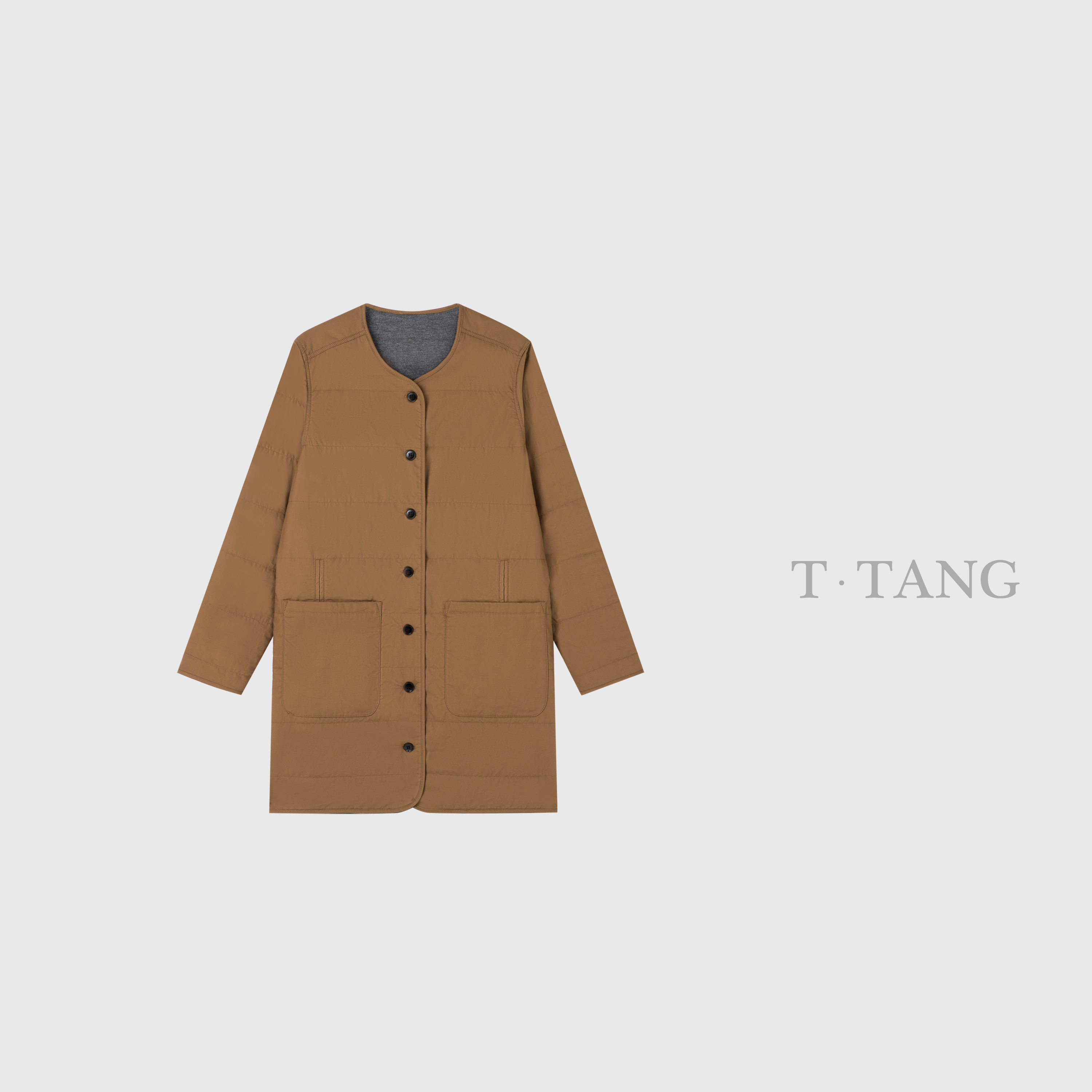 （微瑕介意勿拍）秋冬复古休闲长袖中长款棉服（后面无叉）【5056-1】