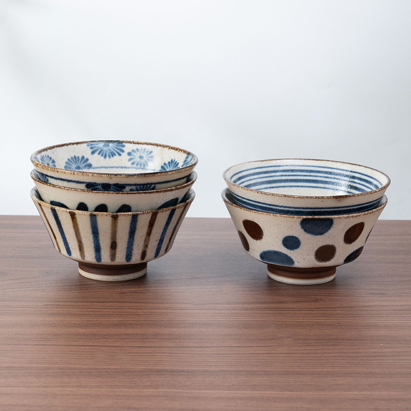 【单个】美浓烧日本进口陶瓷饭碗日式复古家用碗高颜值釉下彩餐具