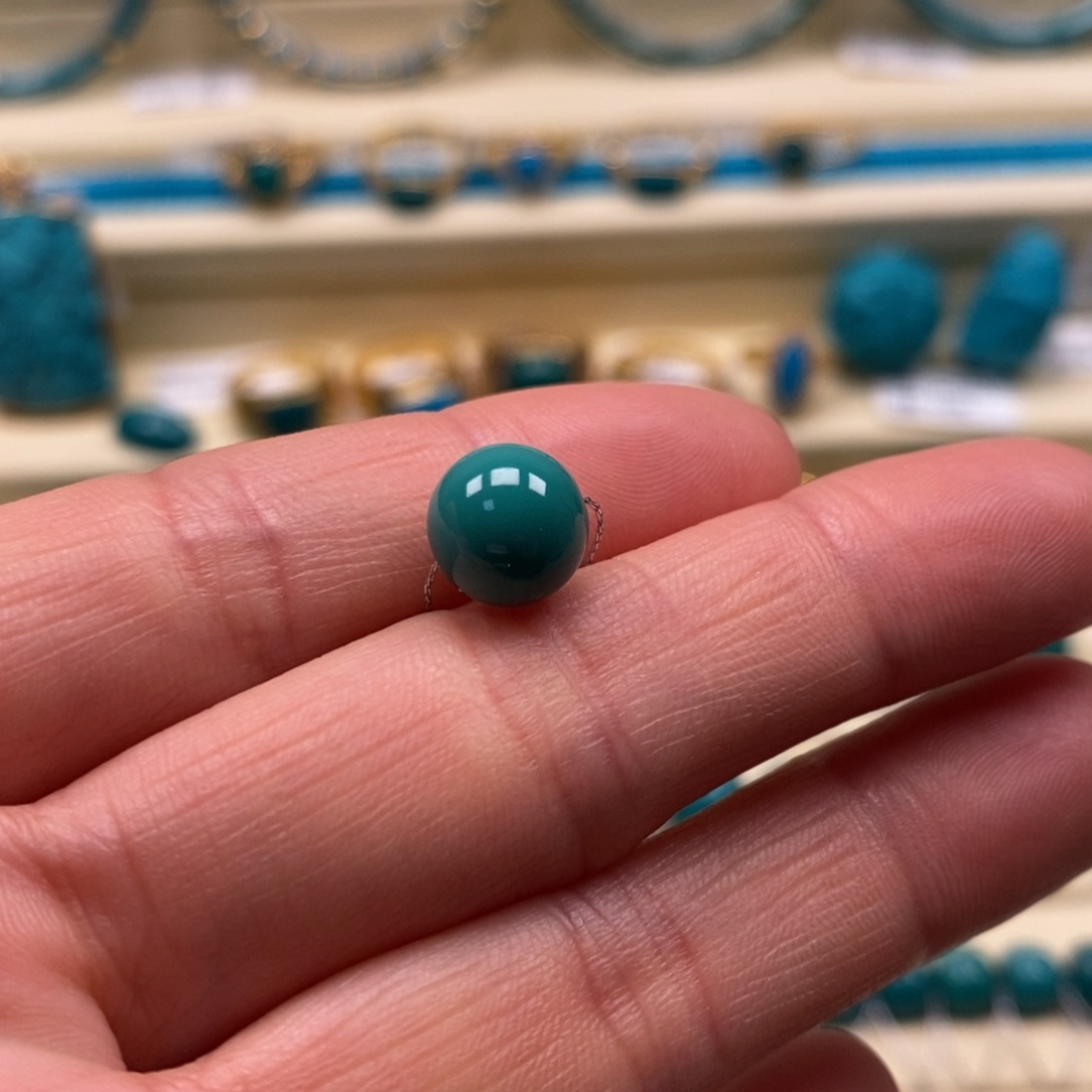 绿松石未镶嵌珠宝奇石直径8.9圆珠