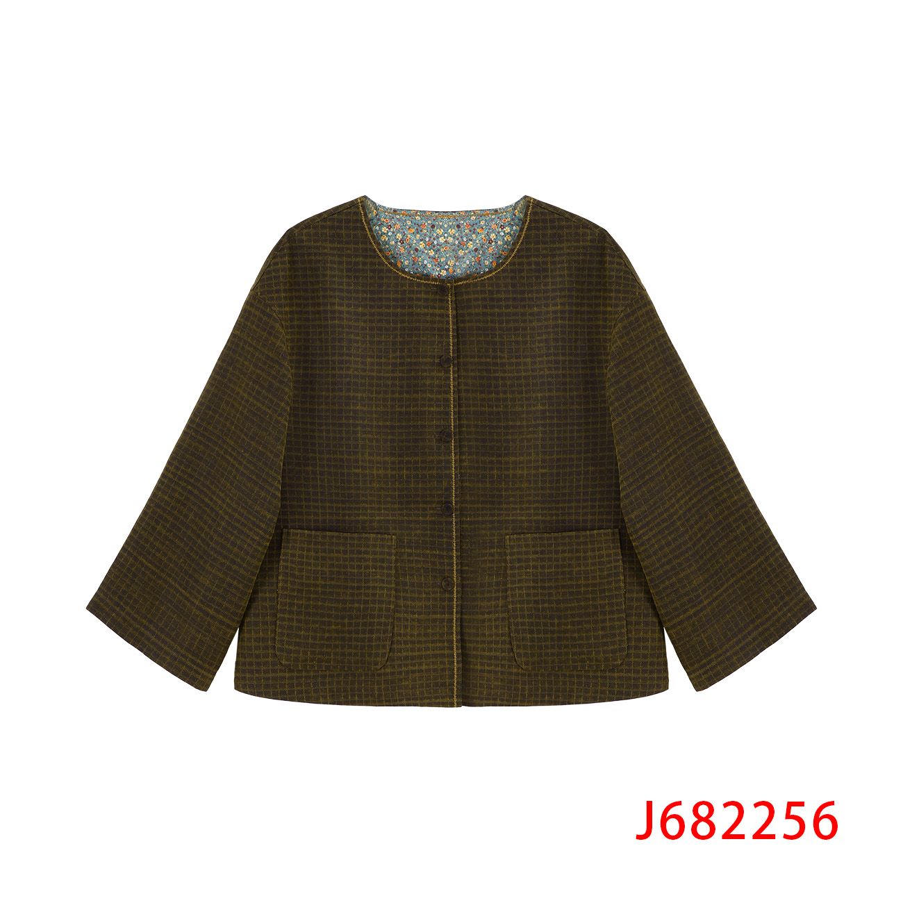 【小水专属】榨蚕丝小空格原色外套 682256