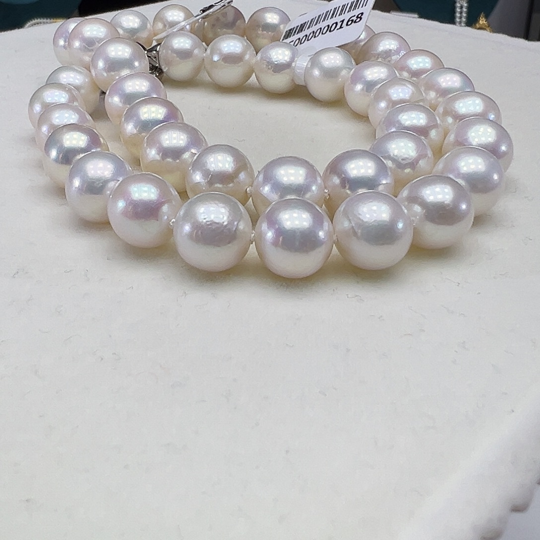 银S925镶嵌淡水珍珠颈饰➕10-11高品极光炫彩孤品