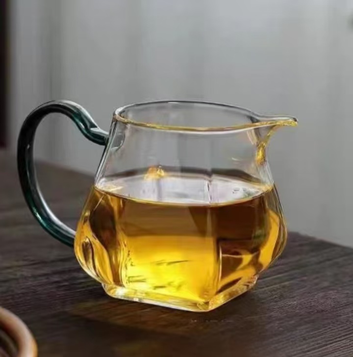 简约公道杯日式把手400ml高硼硅耐高温防着裂