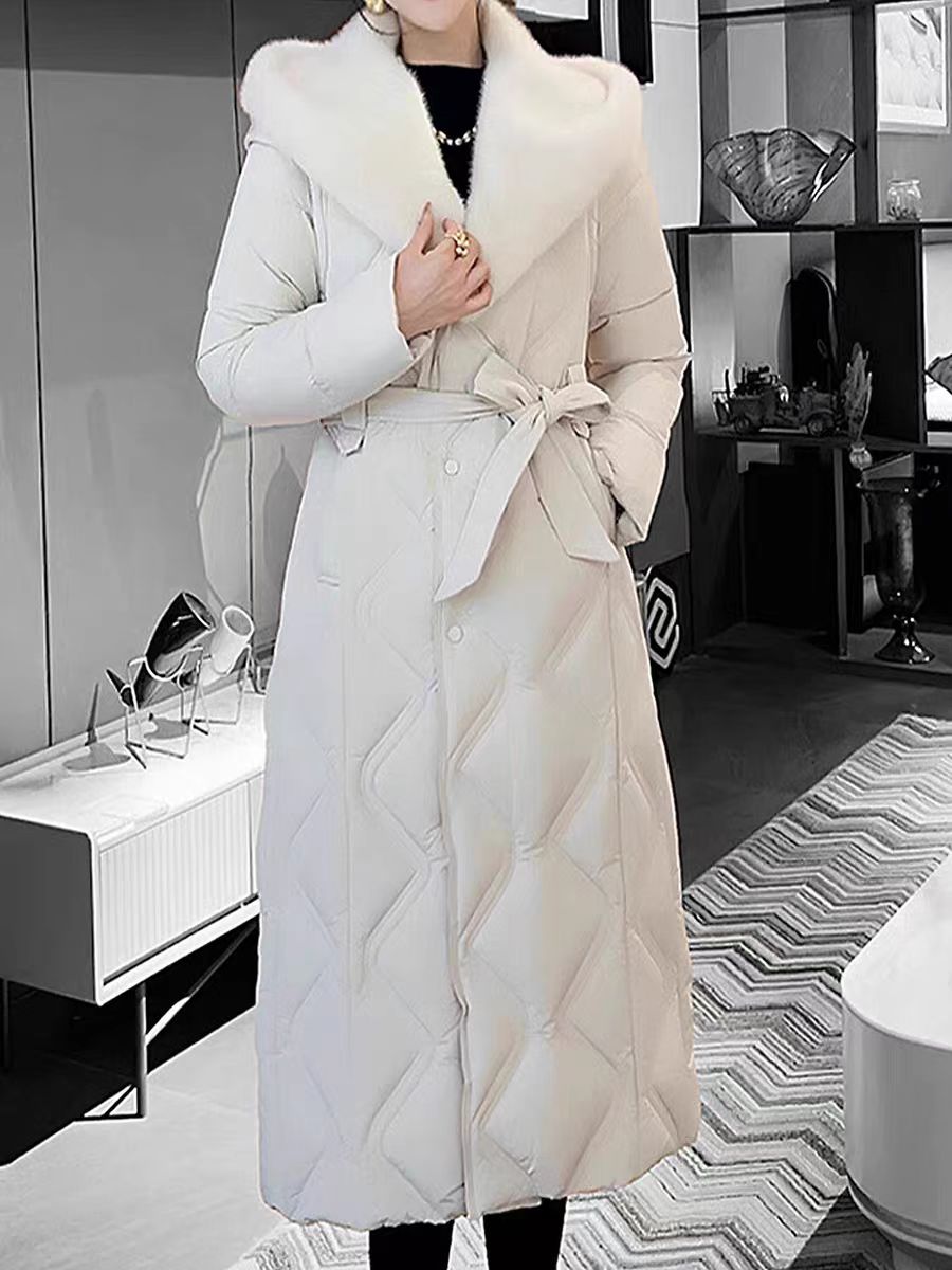 长款V领法式中长款修身优等品冬装秋冬气质