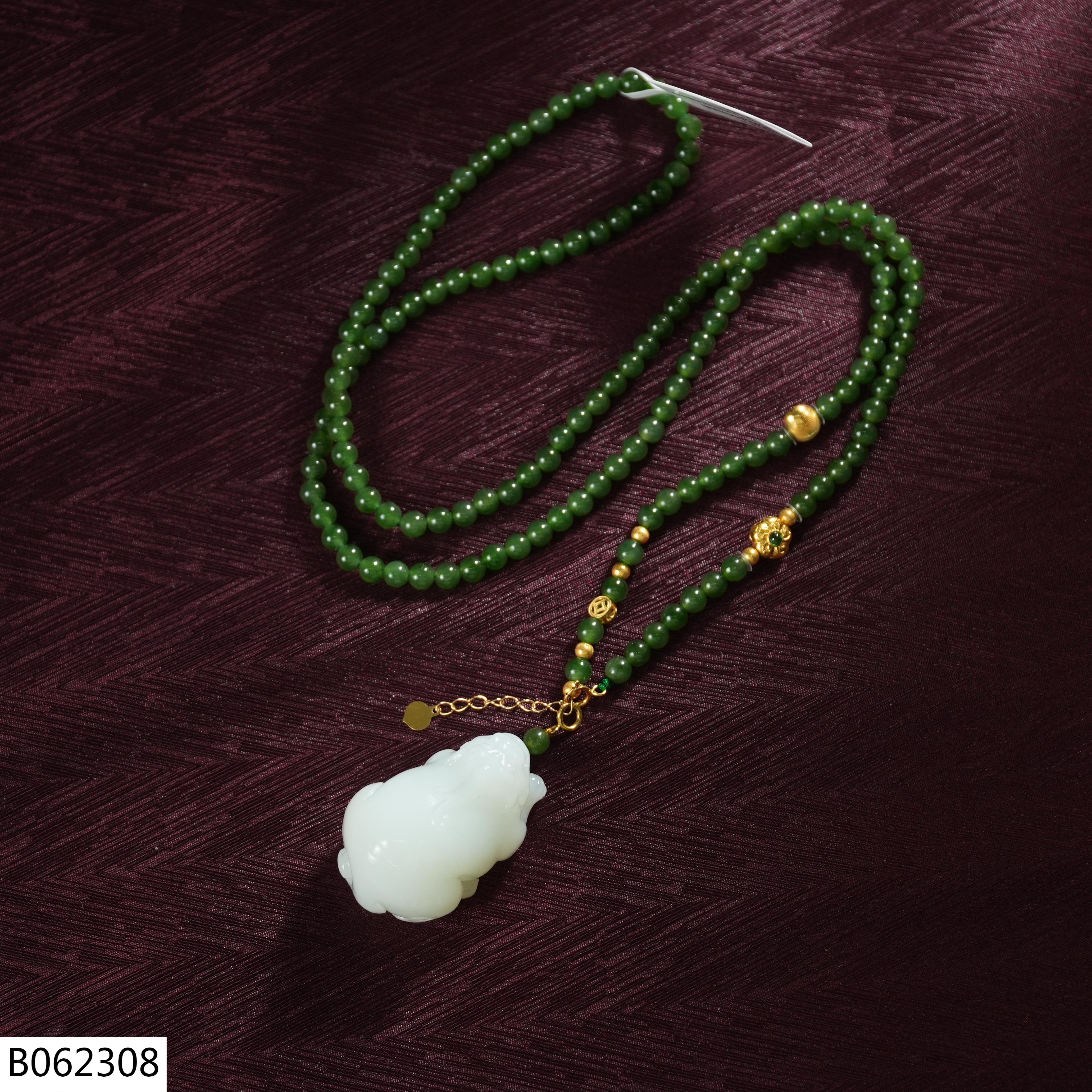 【老掌柜】18K和田玉项链/B062308