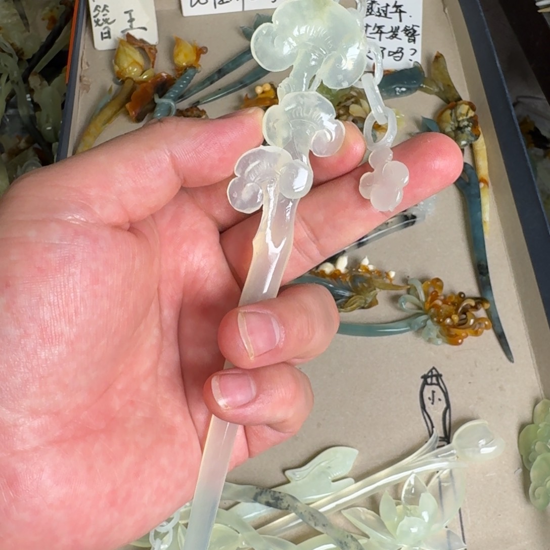 岫玉发饰未镶嵌岫玉发簪就是好看