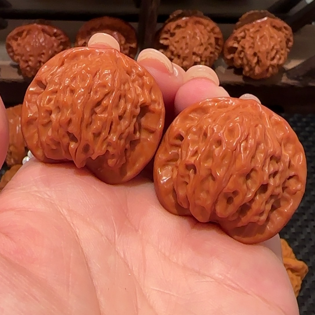 桃核把件粗筋盘山35精品1688